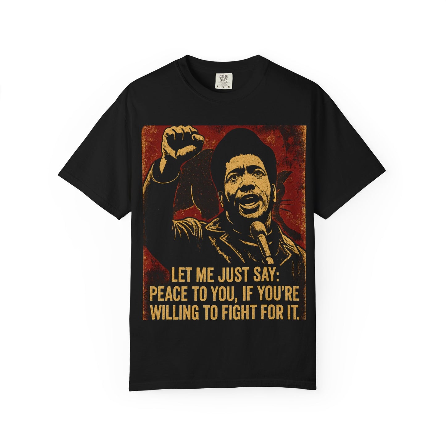 Fred Hampton Tee - Versatile Unisex T-shirt in black with vintage-style activist graphic and motivational quote, perfect for casual streetwear.