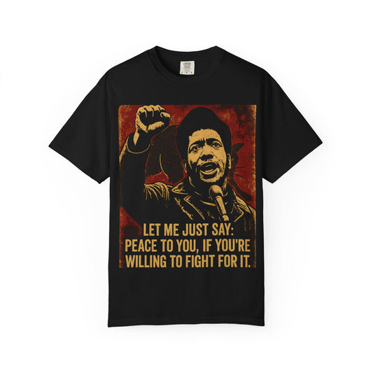 Fred Hampton Tee - Versatile Unisex T-shirt in black with vintage-style activist graphic and motivational quote, perfect for casual streetwear.