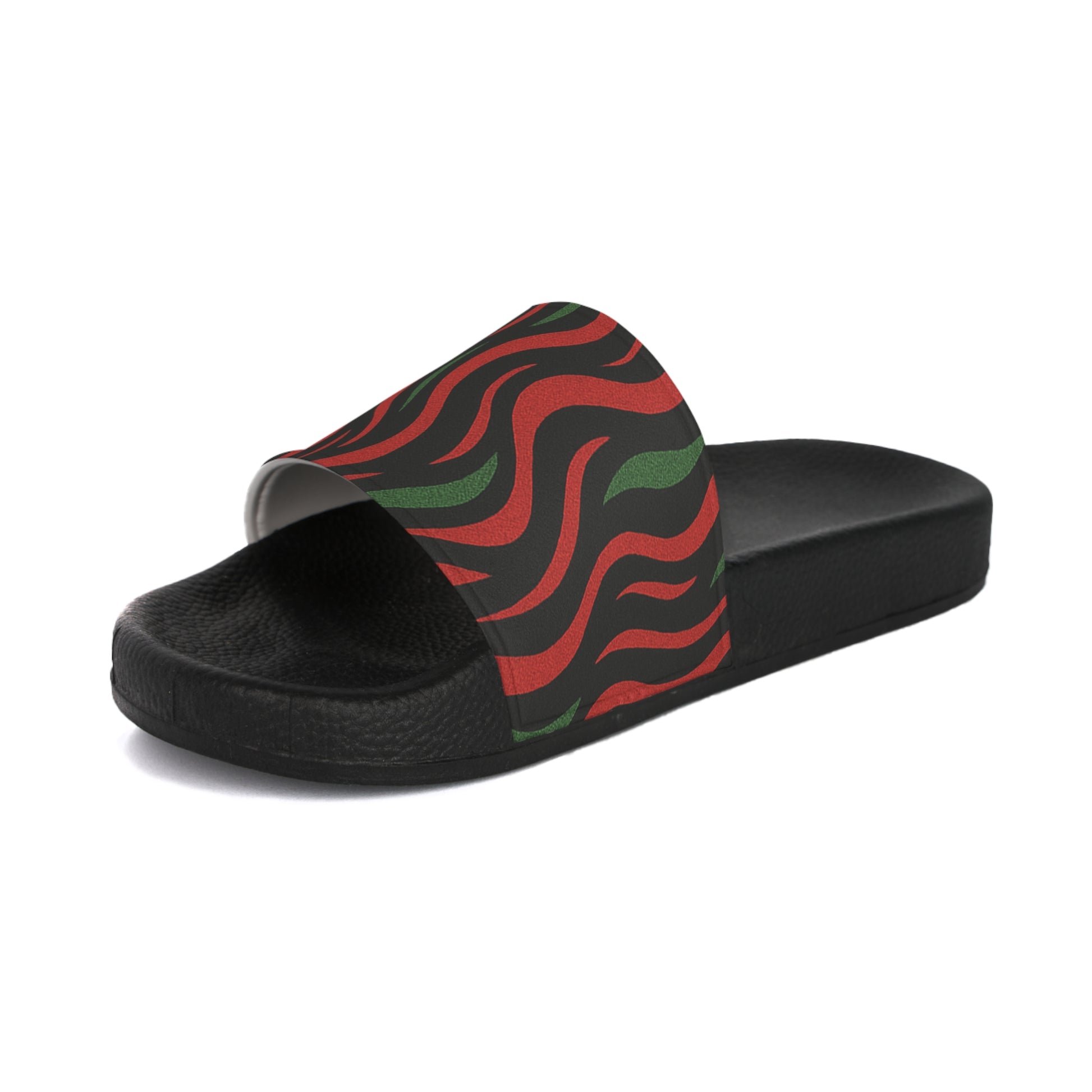 ATCQ Men's Slide - Trendy Slide Sandals with ergonomic black footbed and colorful strap, perfect for vacation or indoor relaxation.