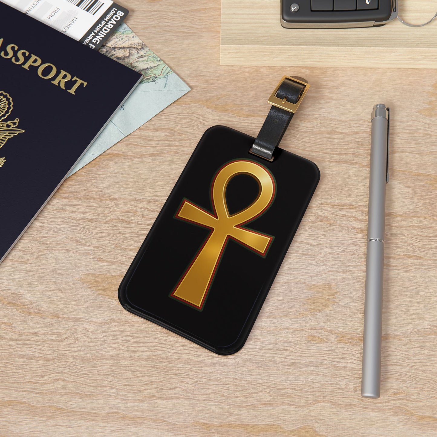 Gold Ankh Luggage Tag